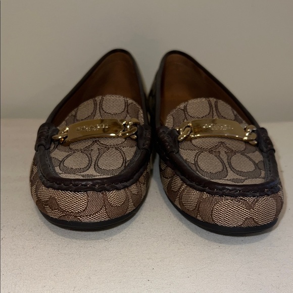 Coach Signature Pattern Brown Loafers - Picture 4 of 8